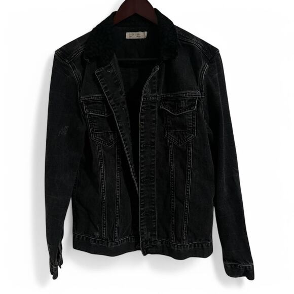 Allsaints black denim jacket - Picture 1 of 3